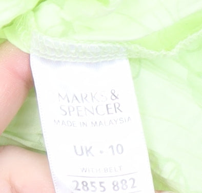Marks & Spencer Women's Green Floral Button-Up