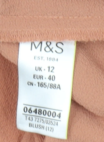 Marks & Spencer Women's Pink Lace Blouse Size 12