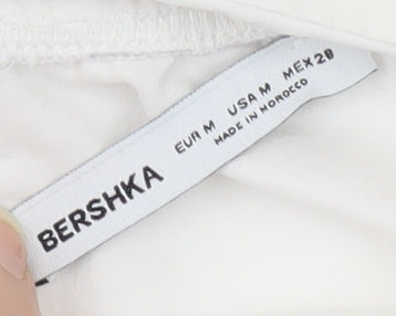 Bershka Women's White Cropped Blouse, Size 12