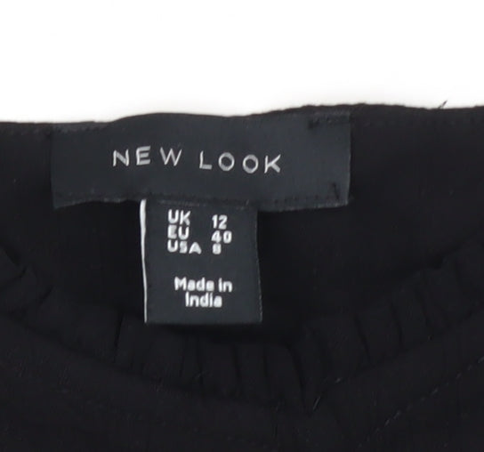 New Look Women's Black Camisole Size 12 Embroidered
