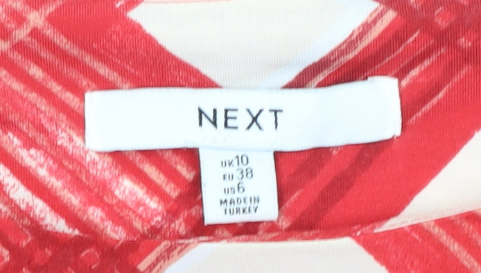 NEXT Women's Red Geometric Blouse Size 10