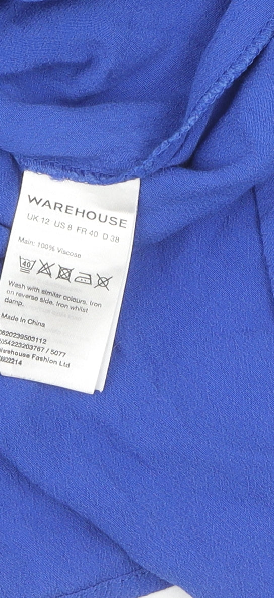 Warehouse Women's Blue Sleeveless Shift Dress Size 12