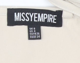 Missy Empire Women's Beige Slim Tank Top Size 8