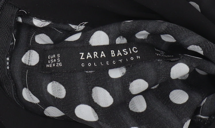 Zara Women's Black Polka Dot Blouse, Size S