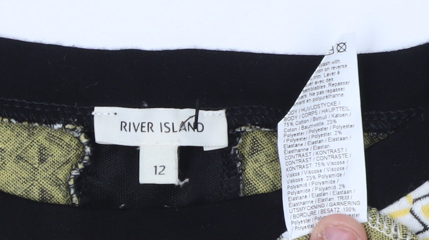 River Island Women's Multicoloured Geometric T-Shirt