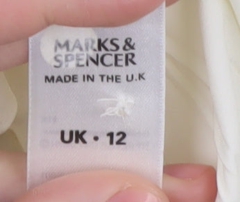 Marks & Spencer Women's Ivory Button-Up Shirt Size 12