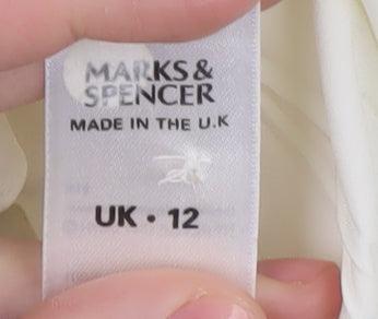 Marks & Spencer Women's Ivory Button-Up Shirt Size 12