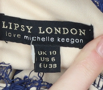 Lipsy London Women's Blue Bodycon Dress Size 10
