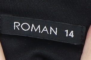 Roman Women's Black Knee Length Sheath Dress Size 14