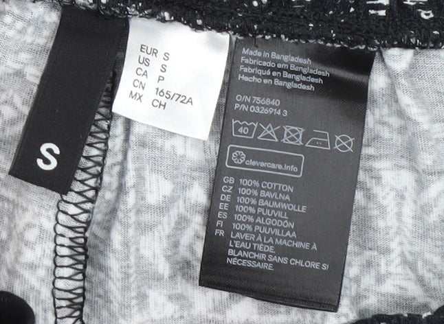 H&M Women's Black Geometric Jogger Trousers S