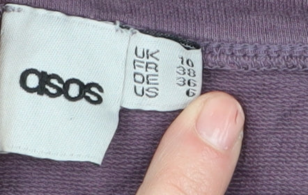 ASOS Women's Purple Cotton Pullover Sweatshirt UK 10