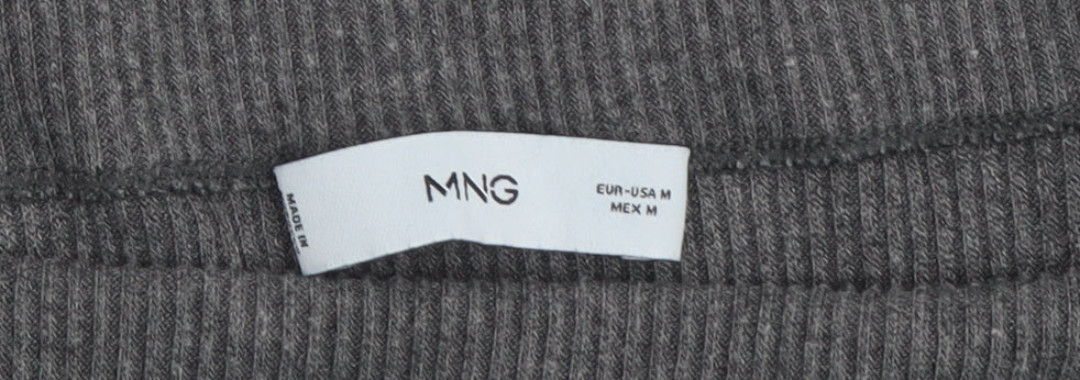 MNG Women's Grey Boat Neck Jumper Size M