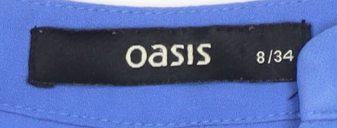Oasis Women's Blue Blouse, Size 8, Regular Fit