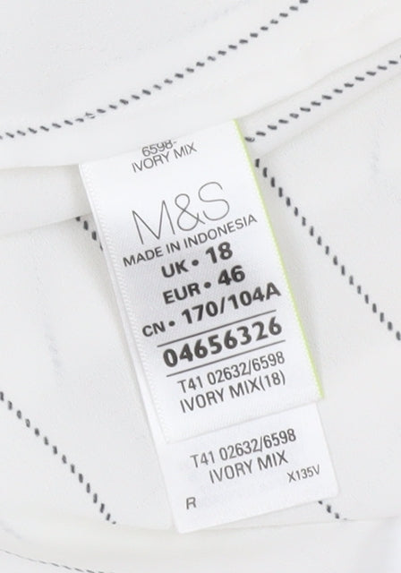 Marks & Spencer Women Ivory Striped Basic Blouse