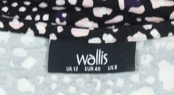 Wallis Women Black Animal Print Long Sleeve Dress
