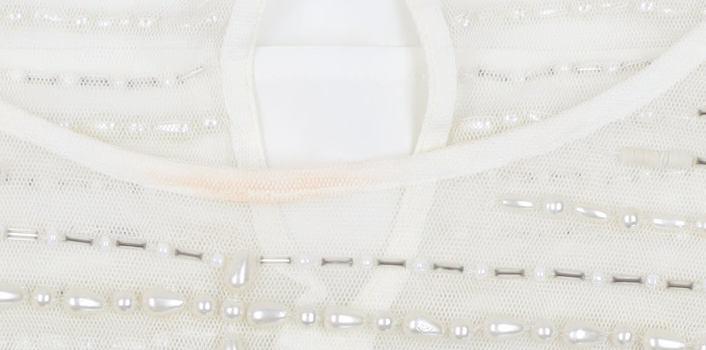 Marks & Spencer White Beaded Camisole Blouse, Size 16