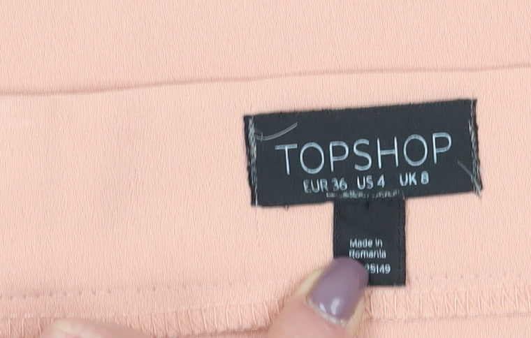 Topshop Women's Beige Off Shoulder Blouse Size 8