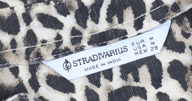 Stradivarius Women's Animal Print Button-Up Shirt