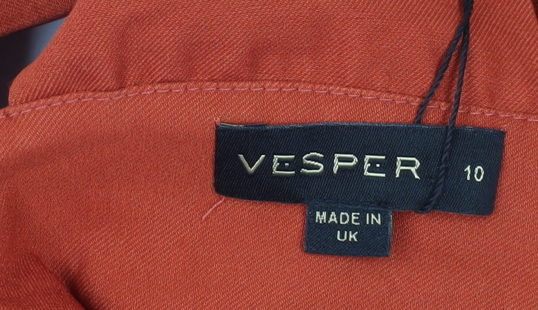 Vesper Women's Orange Bodycon Dress Size 10 One Shoulder