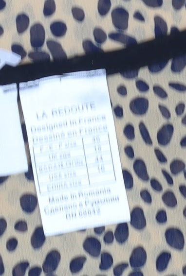 La Redoute Women's Beige Animal Print Blouse Size 14