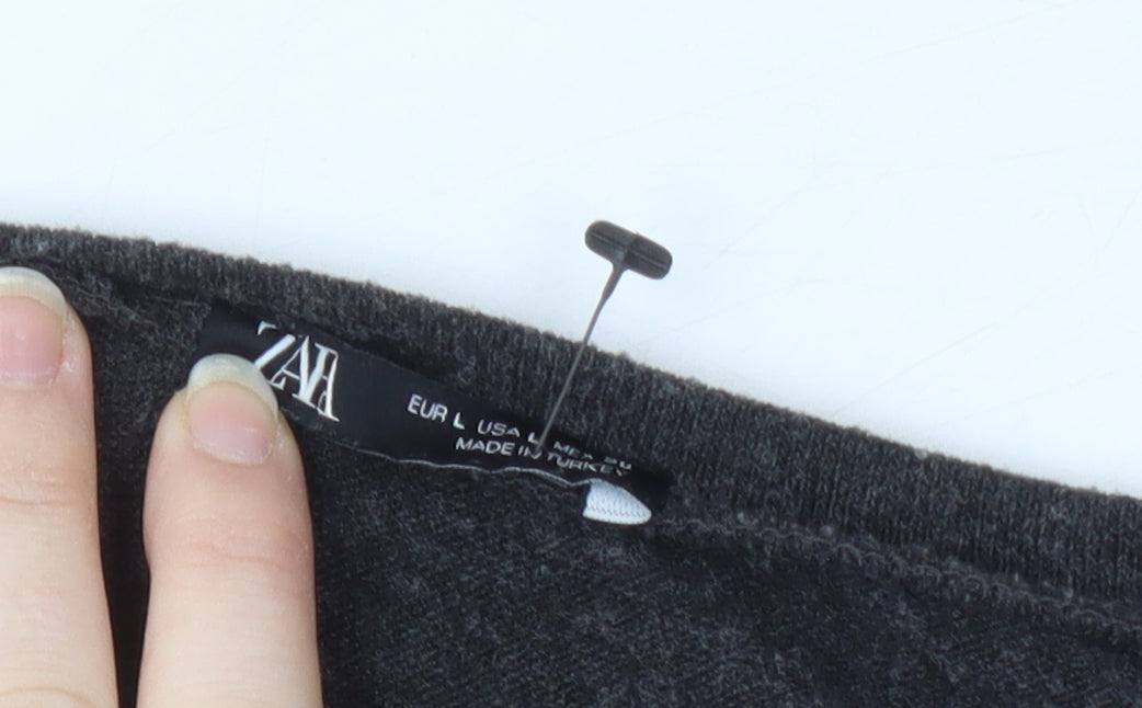 Zara Unisex Black Long Sleeve Top L