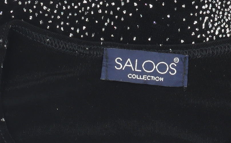 Saloos Women's Black M T-Shirt, Short Sleeve, Casual