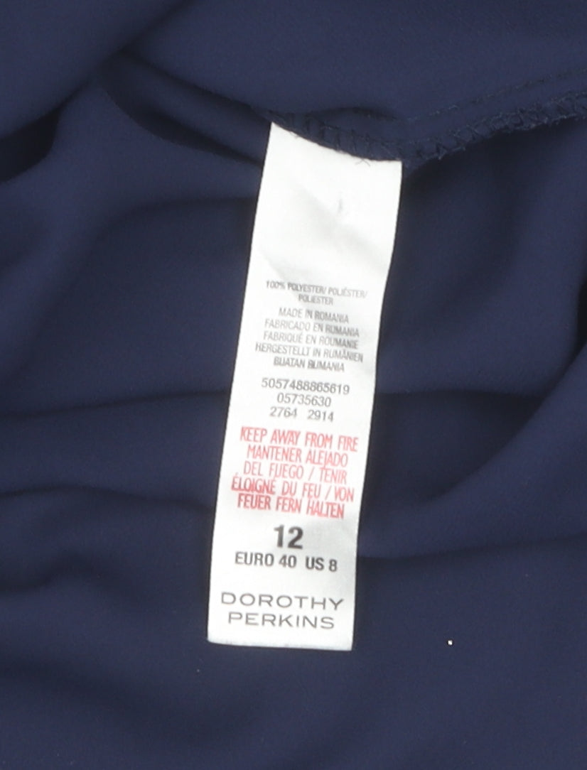 Dorothy Perkins Women's Blue Button-Up Shirt UK 12