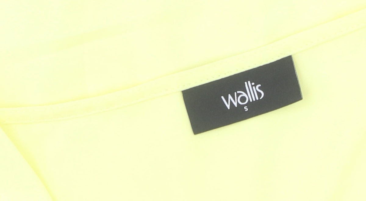 Wallis Women's Yellow Wrap Blouse S Sleeveless