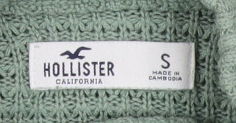 Hollister Women's Green Knit Pullover Jumper S