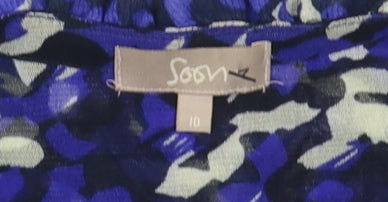 Soon Women's Blue V-Neck Blouse Size 10