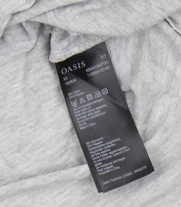 Oasis Women's Grey XS Basic Crew Neck T-Shirt