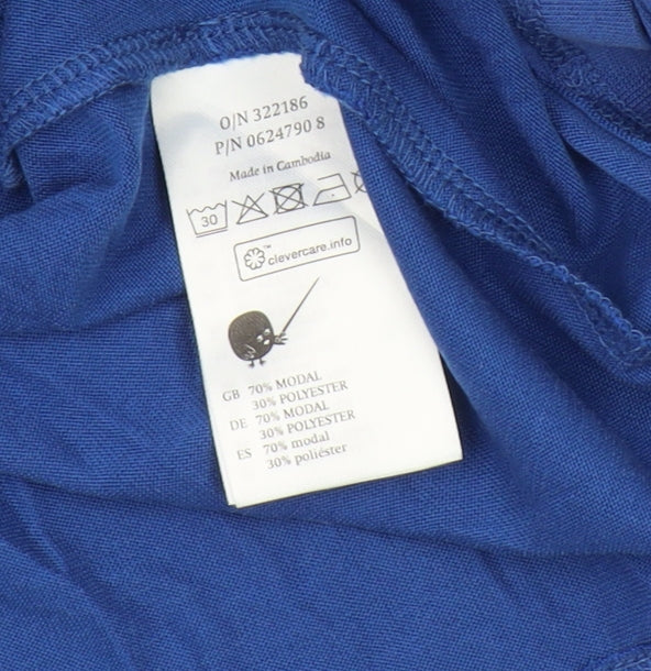 Monki Women's Blue High Neck Long Sleeve T-Shirt M