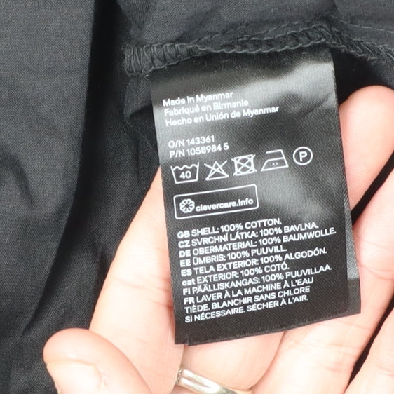 H&M Women's Black Cotton Long Sleeve Dress