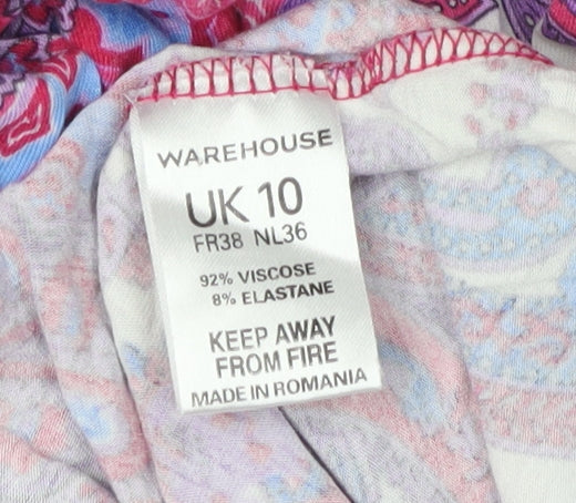 Warehouse Women's Multicoloured Paisley Dress Size 10