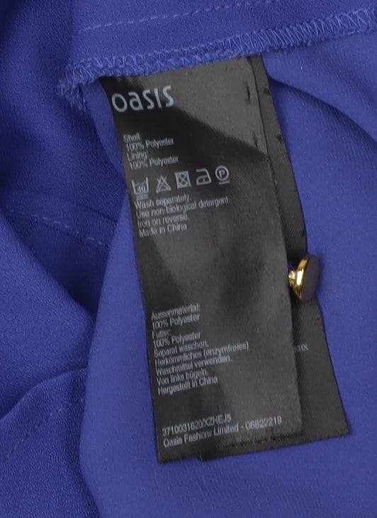 Oasis Women's Blue Sleeveless V-Neck Blouse