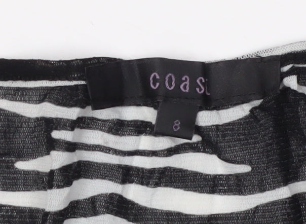 Coast Women's Black Animal Print V-Neck Wrap Blouse
