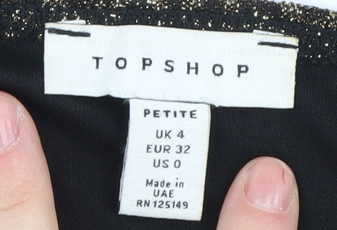 Topshop Petite Black Animal Print Slip Dress