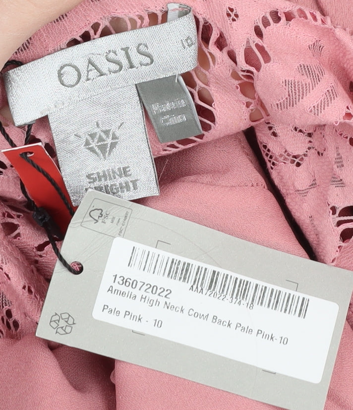 Oasis Women's Pink Mermaid Long Dress - Size 10
