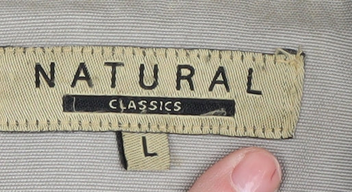 NATURAL CLASSICS Men's Beige Cotton Windbreaker L