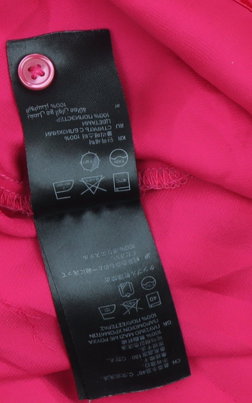 H&M Women's Pink Blouse 8 V-Neck 3/4 Sleeve