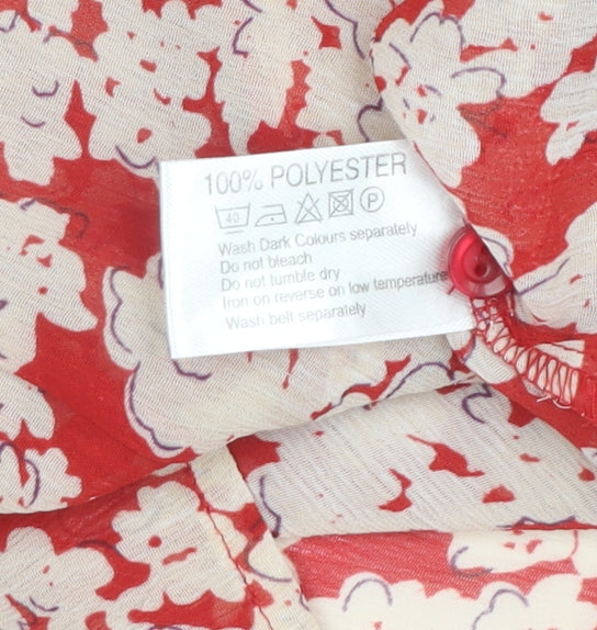 Ellie Louise Women's Red Floral Blouse - Size 12