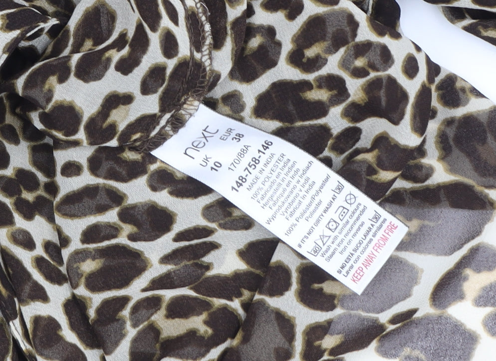 Next Women's Leopard Print Wrap Blouse Size 10