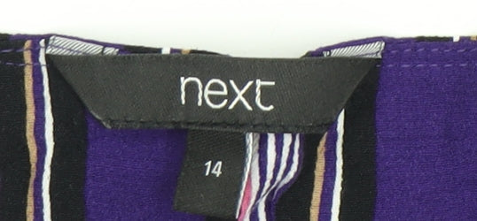 Next Women's Purple Striped Top, Size 14