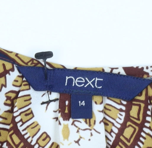 Next Women's Multicoloured Geometric Blouse, Size 14