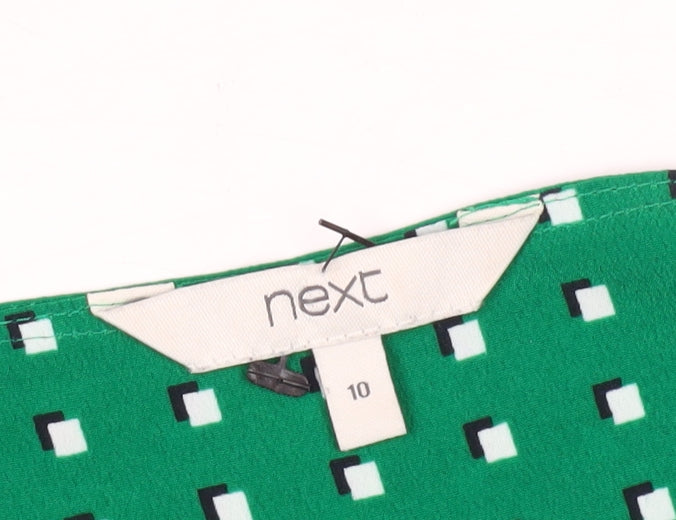 Next Women's Green Geometric Blouse Size 10