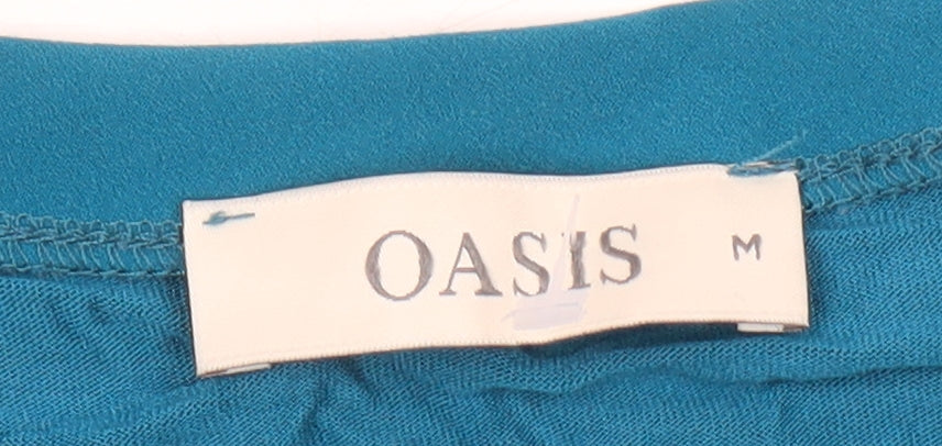 Oasis Women's Blue Crew Neck T-Shirt Size M