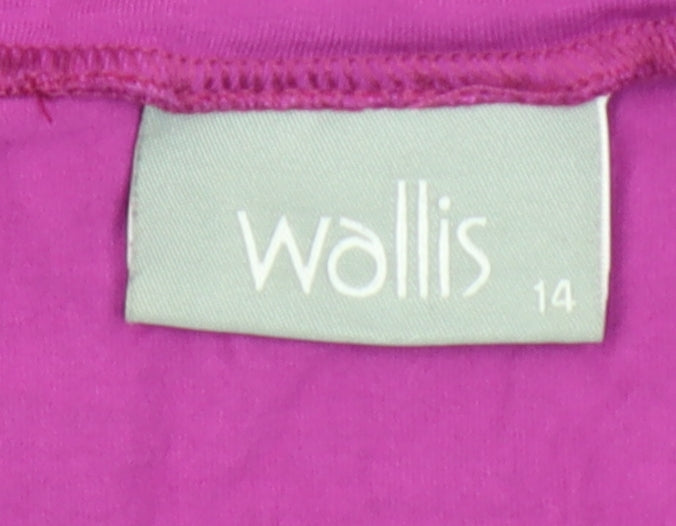 Wallis Women's Purple T-Shirt, Size 14, Casual Scoop Neck