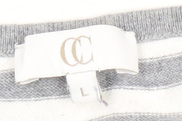 Country Casuals Women's Grey Striped Pullover Jumper, L - Casual