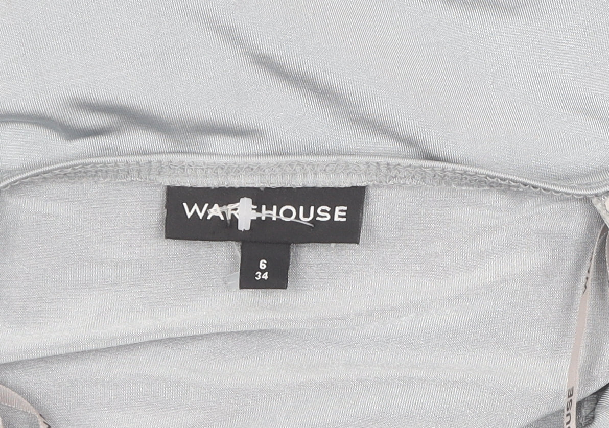 Warehouse Women's Grey Midi Slip Dress - Size 6