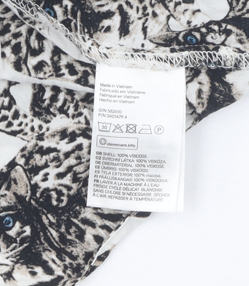 H&M Women's Animal Print Blouse, Size 14